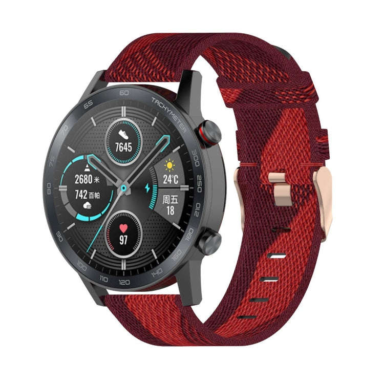 22mm Stripe Weave Nylon Wrist Strap Watch Band for Huawei GT / GT2 46mm, Honor Magic Watch 2 46mm...