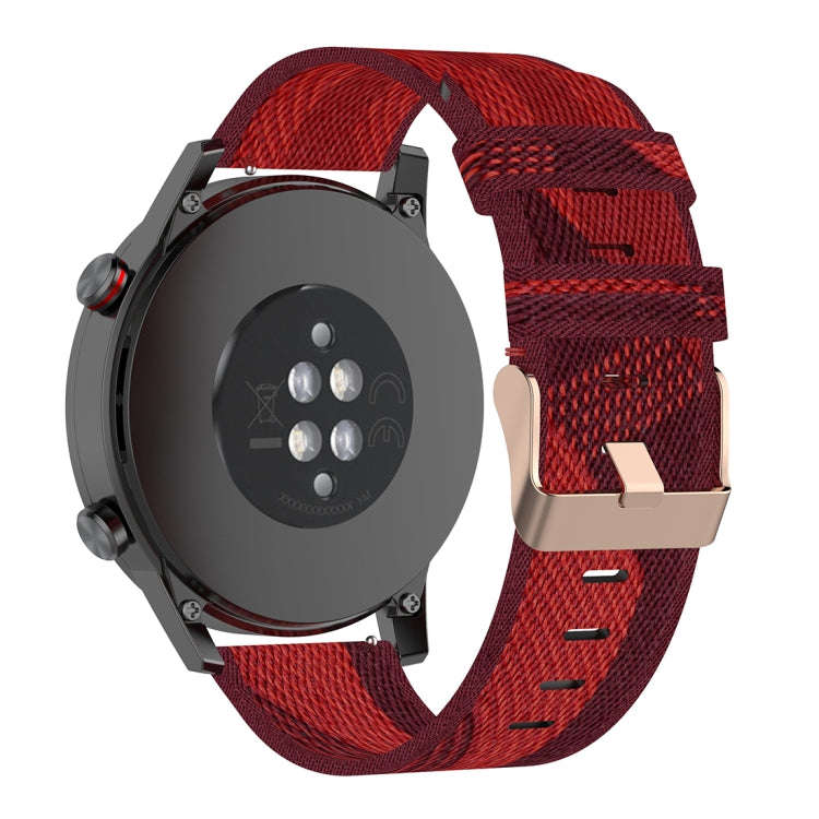 22mm Stripe Weave Nylon Wrist Strap Watch Band for Huawei GT / GT2 46mm, Honor Magic Watch 2 46mm...