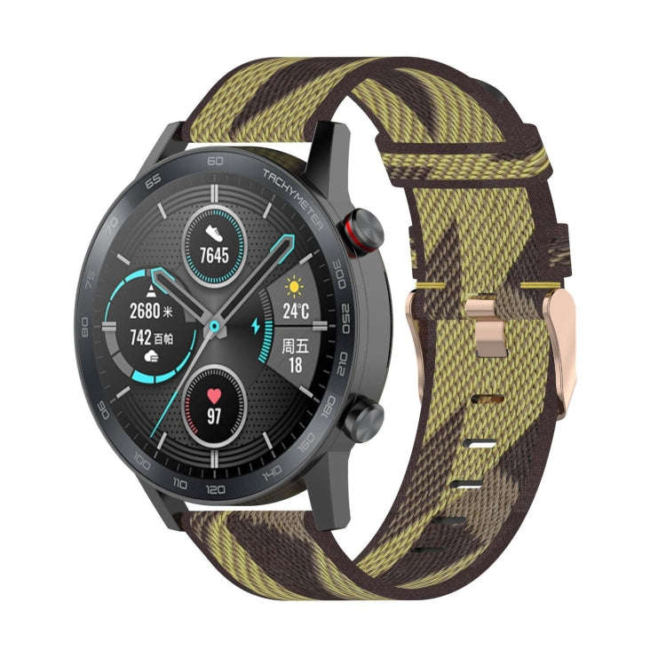 22mm Stripe Weave Nylon Wrist Strap Watch Band for Huawei GT / GT2 46mm, Honor Magic Watch 2 46mm...