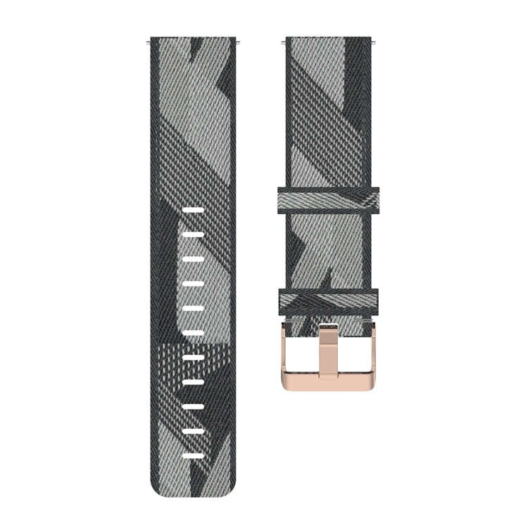 22mm Stripe Weave Nylon Wrist Strap Watch Band for Fossil Gen 5 Carlyle, Gen 5 Julianna, Gen 5 Ga...