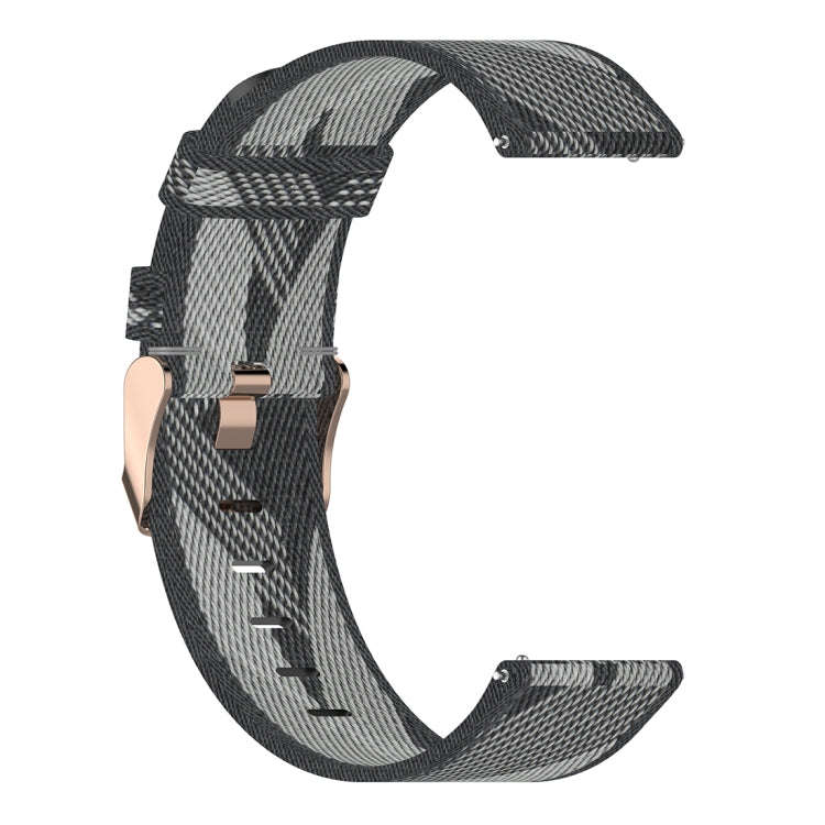 22mm Stripe Weave Nylon Wrist Strap Watch Band for Fossil Gen 5 Carlyle, Gen 5 Julianna, Gen 5 Ga...