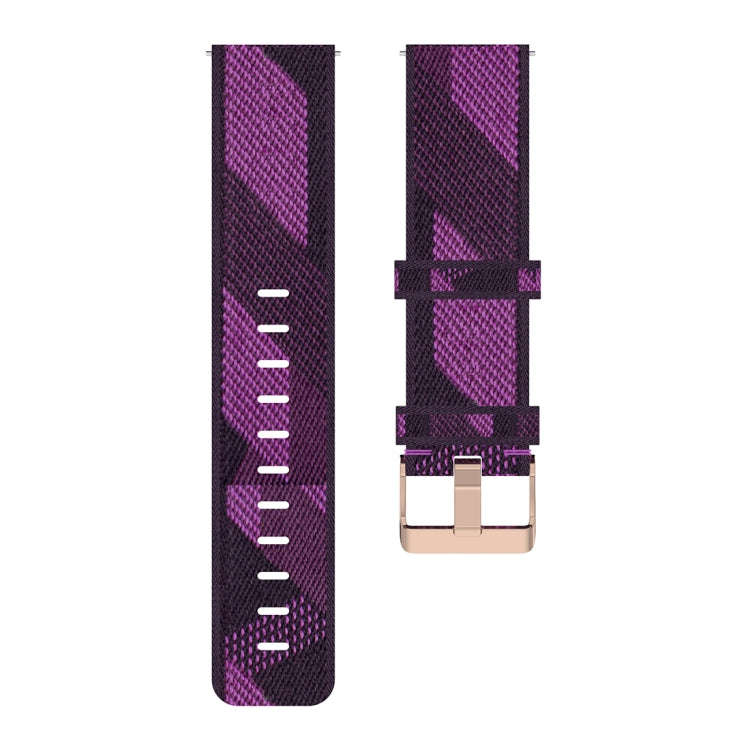 22mm Stripe Weave Nylon Wrist Strap Watch Band for Fossil Gen 5 Carlyle, Gen 5 Julianna, Gen 5 Ga...