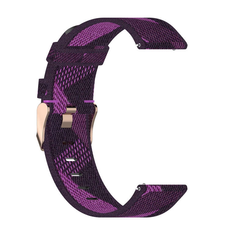 22mm Stripe Weave Nylon Wrist Strap Watch Band for Fossil Gen 5 Carlyle, Gen 5 Julianna, Gen 5 Ga...