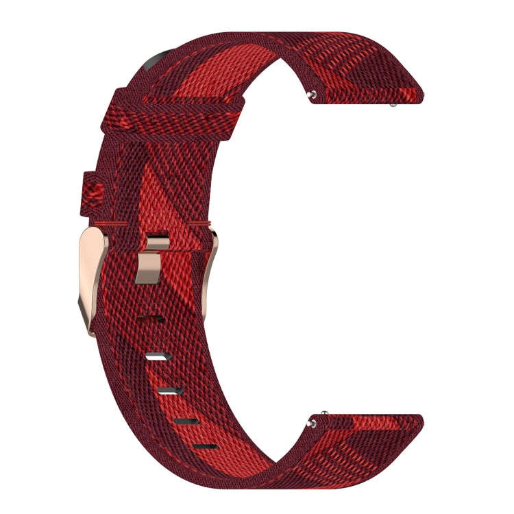 22mm Stripe Weave Nylon Wrist Strap Watch Band for Fossil Gen 5 Carlyle, Gen 5 Julianna, Gen 5 Ga...