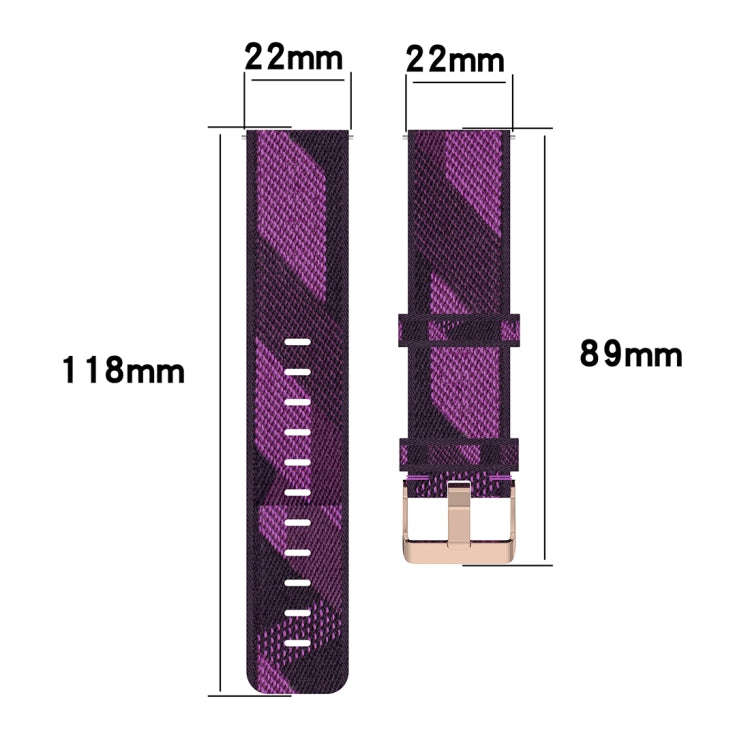 22mm Stripe Weave Nylon Wrist Strap Watch Band for Fossil Gen 5 Carlyle, Gen 5 Julianna, Gen 5 Ga...