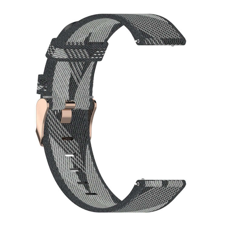 22mm Stripe Weave Nylon Wrist Strap Watch Band for Galaxy Watch 46mm / Gear S3(Grey)