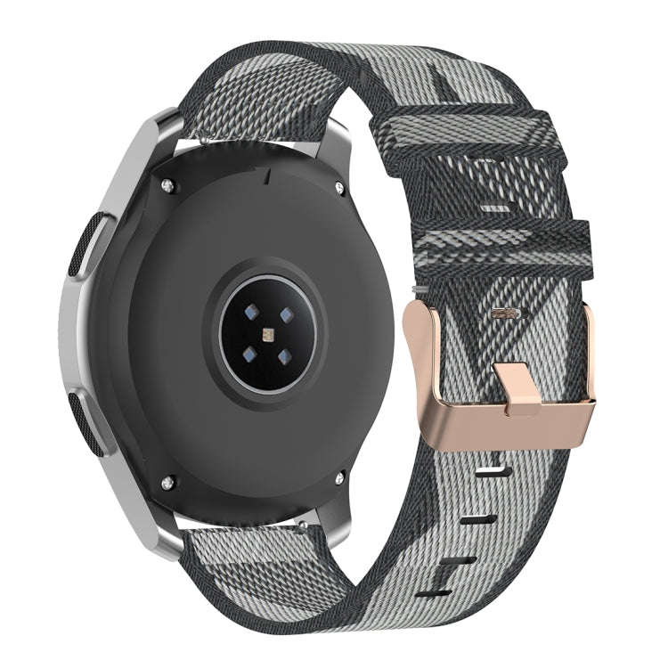 22mm Stripe Weave Nylon Wrist Strap Watch Band for Galaxy Watch 46mm / Gear S3(Grey)