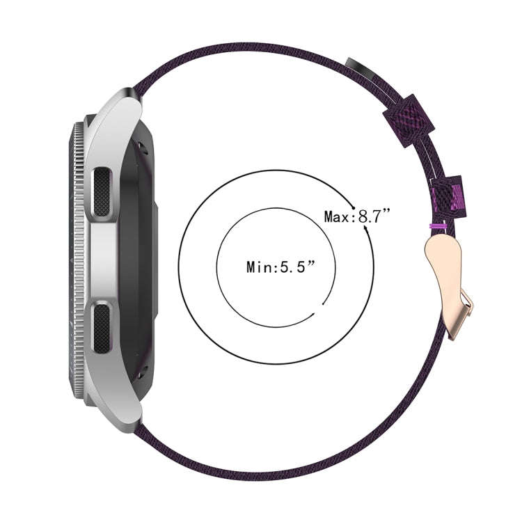 22mm Stripe Weave Nylon Wrist Strap Watch Band for Galaxy Watch 46mm / Gear S3(Grey)