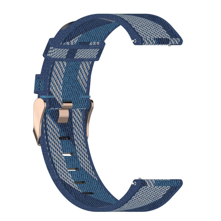 22mm Stripe Weave Nylon Wrist Strap Watch Band for Galaxy Watch 46mm / Gear S3(Blue)