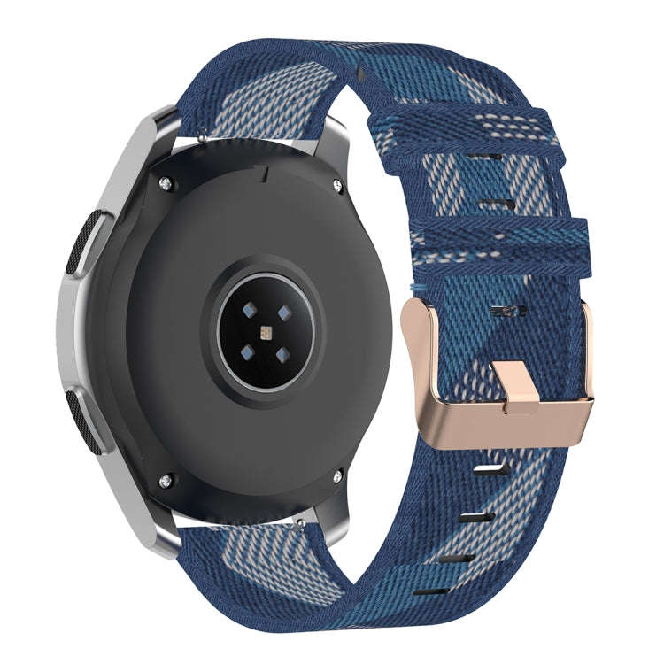 22mm Stripe Weave Nylon Wrist Strap Watch Band for Galaxy Watch 46mm / Gear S3(Blue)