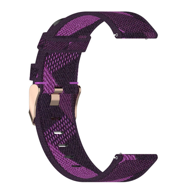 22mm Stripe Weave Nylon Wrist Strap Watch Band for Galaxy Watch 46mm / Gear S3(Purple)