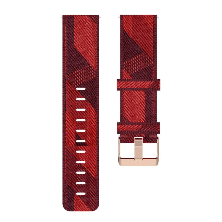 22mm Stripe Weave Nylon Wrist Strap Watch Band for Galaxy Watch 46mm / Gear S3(Red)