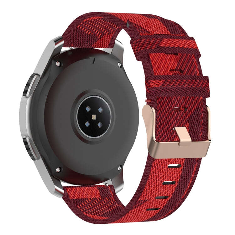 22mm Stripe Weave Nylon Wrist Strap Watch Band for Galaxy Watch 46mm / Gear S3(Red)