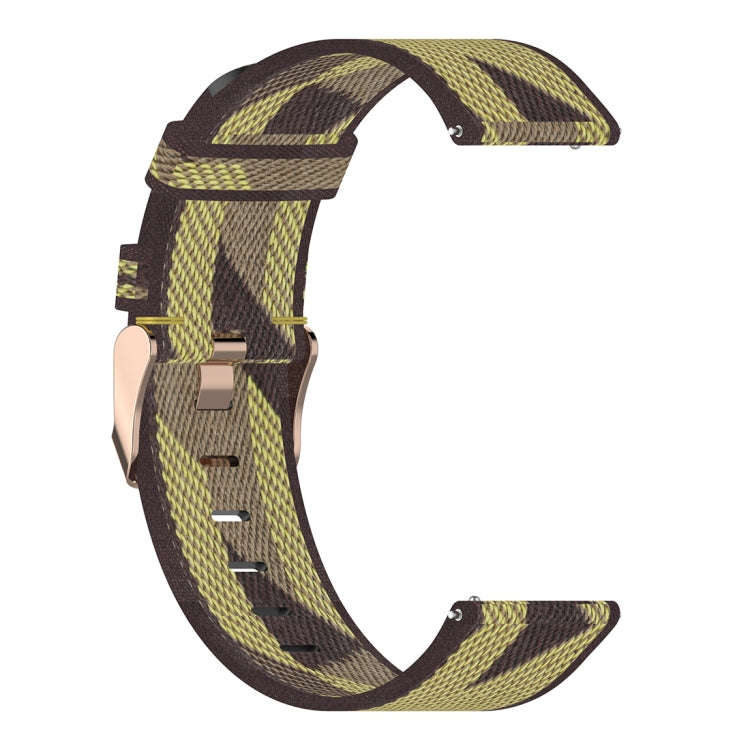 22mm Stripe Weave Nylon Wrist Strap Watch Band for Galaxy Watch 46mm / Gear S3(Yellow)