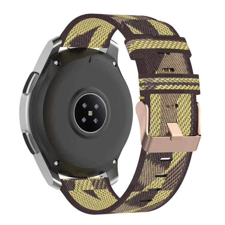 22mm Stripe Weave Nylon Wrist Strap Watch Band for Galaxy Watch 46mm / Gear S3(Yellow)