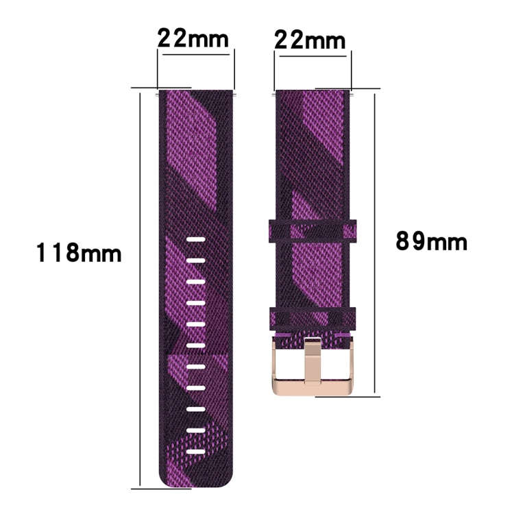 22mm Stripe Weave Nylon Wrist Strap Watch Band for Galaxy Watch 46mm / Gear S3(Yellow)