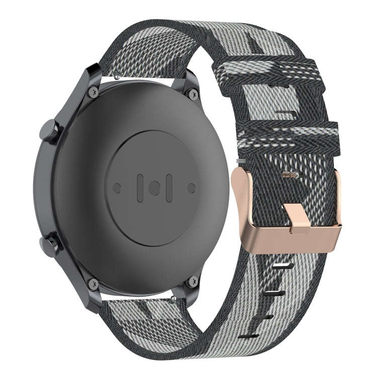 22mm Stripe Weave Nylon Wrist Strap Watch Band for Xiaomi Mi Watch Color, Garmin Vivoactive 4(Grey)