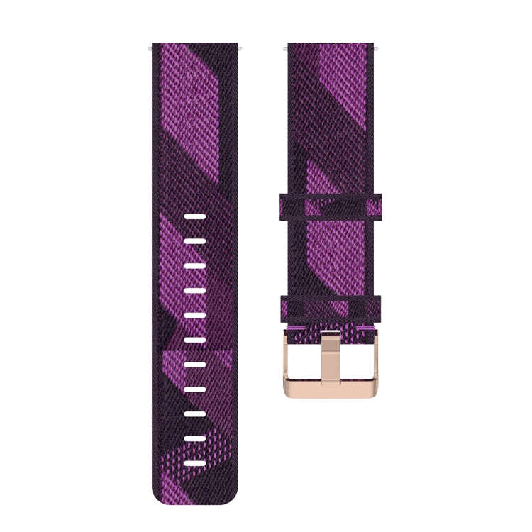 22mm Stripe Weave Nylon Wrist Strap Watch Band for Xiaomi Mi Watch Color, Garmin Vivoactive 4(Pur...