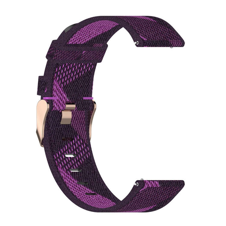 22mm Stripe Weave Nylon Wrist Strap Watch Band for Xiaomi Mi Watch Color, Garmin Vivoactive 4(Pur...