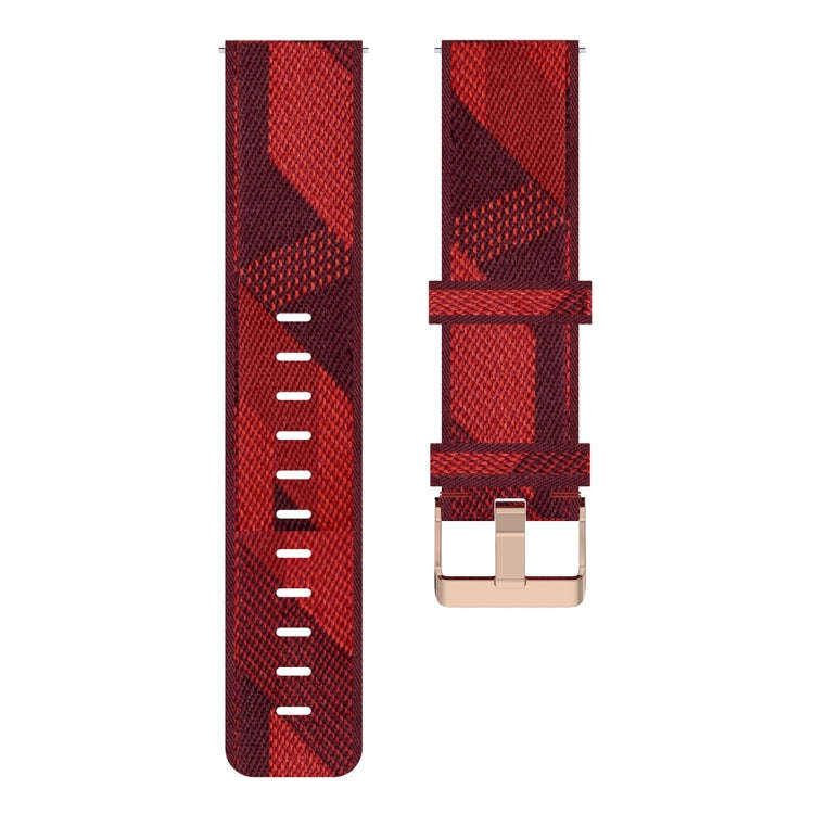 22mm Stripe Weave Nylon Wrist Strap Watch Band for Xiaomi Mi Watch Color, Garmin Vivoactive 4(Red)