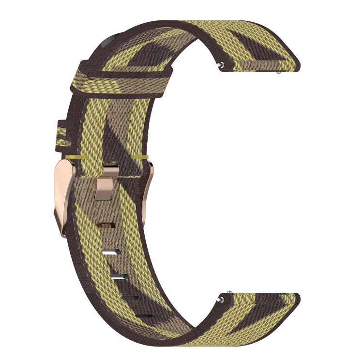22mm Stripe Weave Nylon Wrist Strap Watch Band for Xiaomi Mi Watch Color, Garmin Vivoactive 4(Yel...