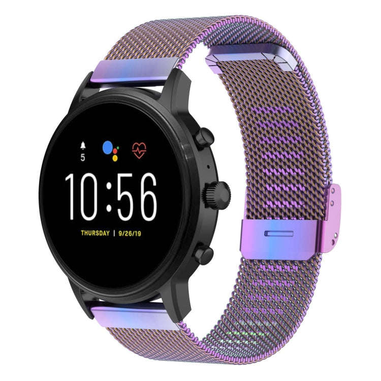 22mm Metal Mesh Wrist Strap Watch Band for Fossil Gen 5 Carlyle / Gen 5 Julianna / Gen 5 Garrett ...