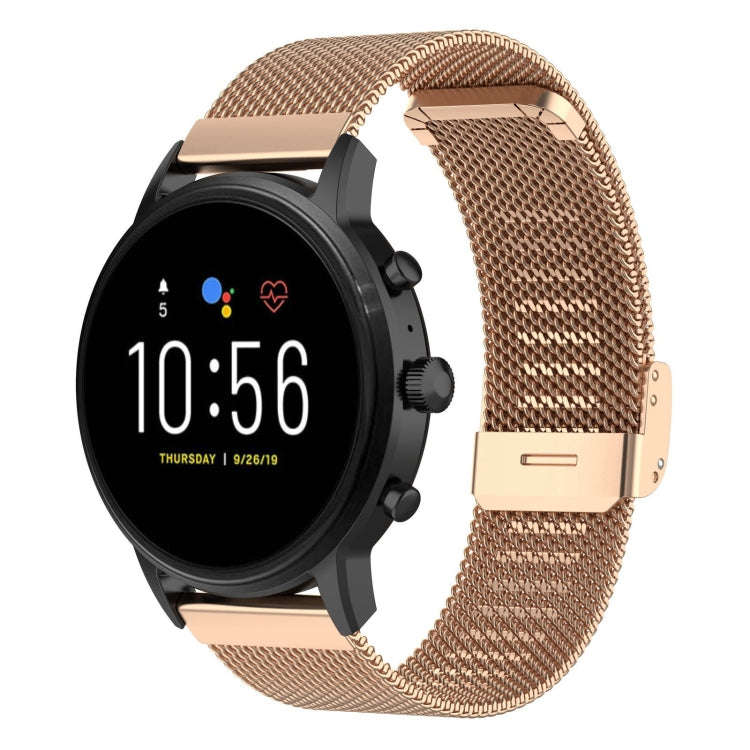 22mm Metal Mesh Wrist Strap Watch Band for Fossil Gen 5 Carlyle / Gen 5 Julianna / Gen 5 Garrett ...