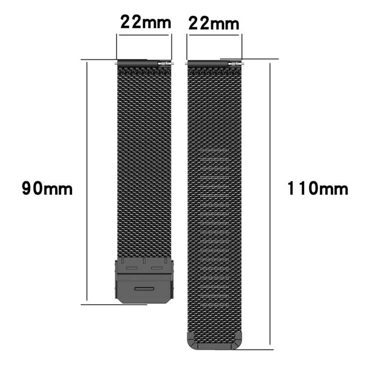 22mm Metal Mesh Wrist Strap Watch Band for Fossil Gen 5 Carlyle / Gen 5 Julianna / Gen 5 Garrett ...