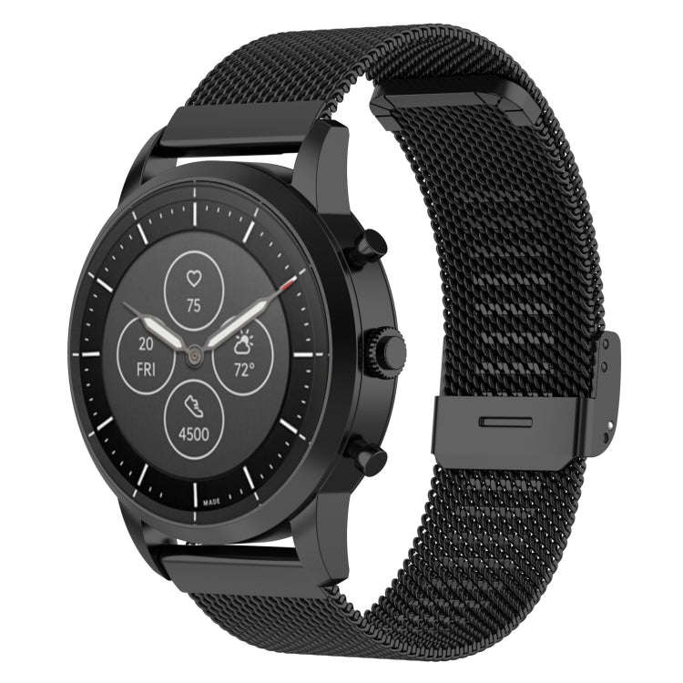22mm Metal Mesh Wrist Strap Watch Band for Fossil Hybrid Smartwatch HR, Male Gen 4 Explorist HR, ...