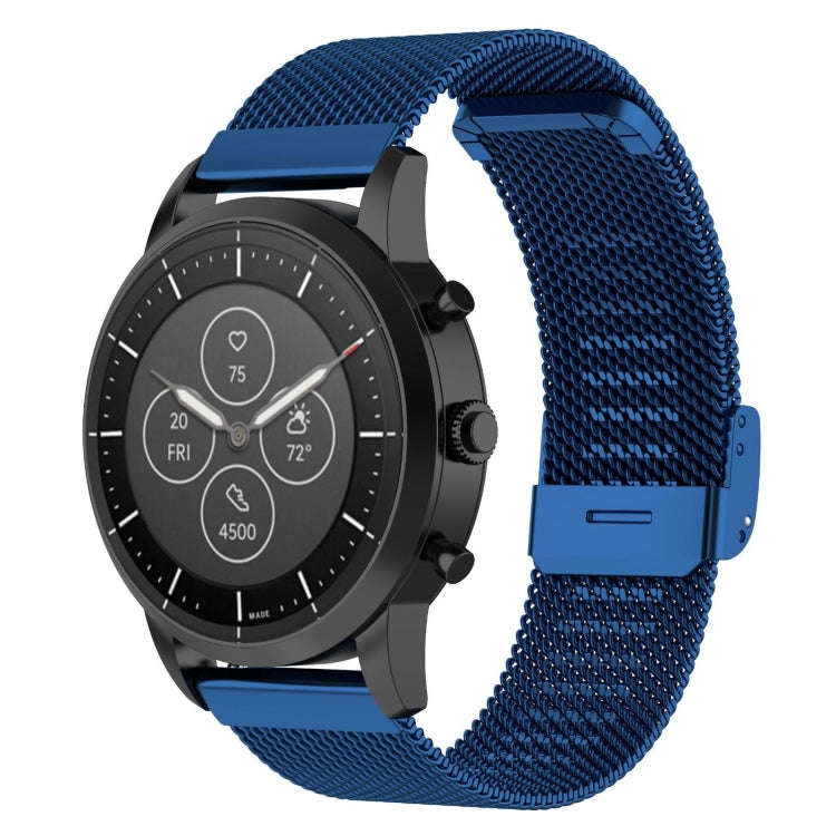 22mm Metal Mesh Wrist Strap Watch Band for Fossil Hybrid Smartwatch HR, Male Gen 4 Explorist HR, ...