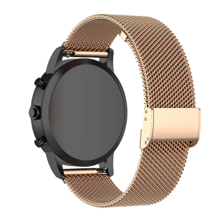 22mm Metal Mesh Wrist Strap Watch Band for Fossil Hybrid Smartwatch HR, Male Gen 4 Explorist HR, ...