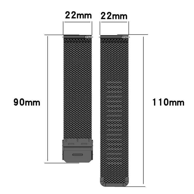 22mm Metal Mesh Wrist Strap Watch Band for Fossil Hybrid Smartwatch HR, Male Gen 4 Explorist HR, ...