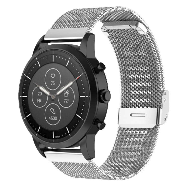 22mm Metal Mesh Wrist Strap Watch Band for Fossil Hybrid Smartwatch HR, Male Gen 4 Explorist HR, ...