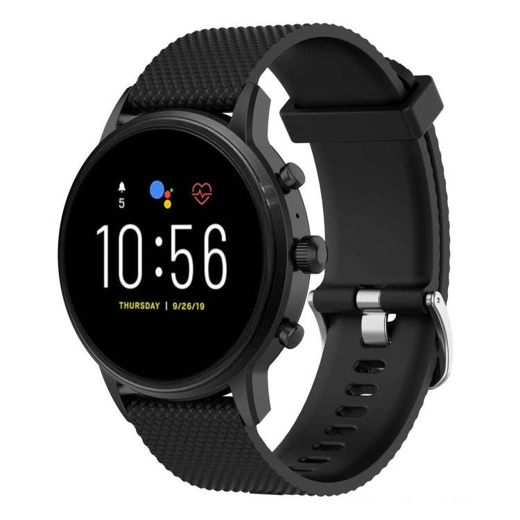 22mm Texture Silicone Wrist Strap Watch Band for Fossil Gen 5 Carlyle, Gen 5 Julianna, Gen 5 Garr...