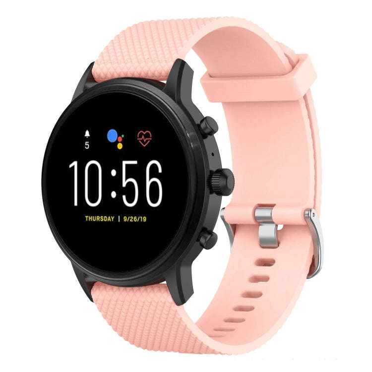 22mm Texture Silicone Wrist Strap Watch Band for Fossil Gen 5 Carlyle, Gen 5 Julianna, Gen 5 Garr...