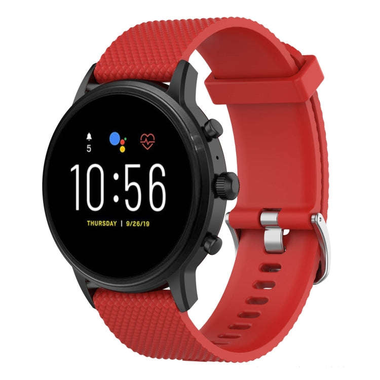 22mm Texture Silicone Wrist Strap Watch Band for Fossil Gen 5 Carlyle, Gen 5 Julianna, Gen 5 Garr...