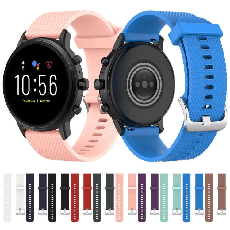 22mm Texture Silicone Wrist Strap Watch Band for Fossil Gen 5 Carlyle, Gen 5 Julianna, Gen 5 Garr...