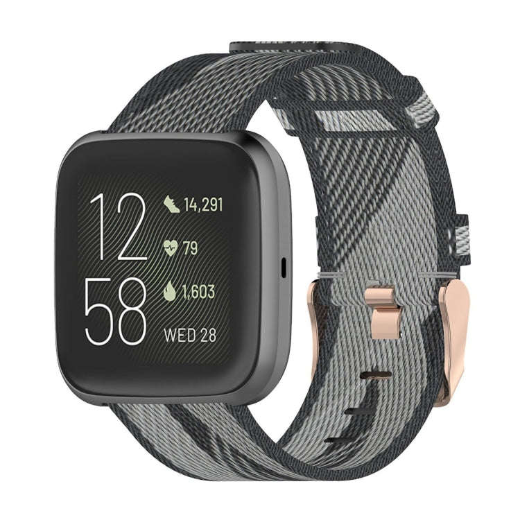 23mm Stripe Weave Nylon Wrist Strap Watch Band for Fitbit Versa 2, Fitbit Versa, Fitbit Versa Lit...