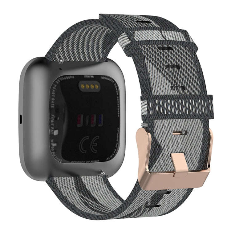23mm Stripe Weave Nylon Wrist Strap Watch Band for Fitbit Versa 2, Fitbit Versa, Fitbit Versa Lit...