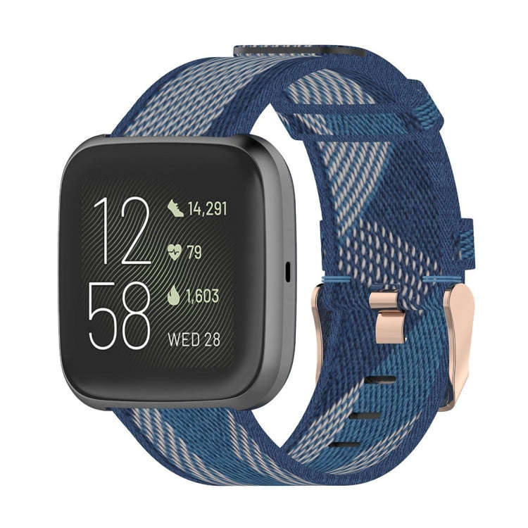 23mm Stripe Weave Nylon Wrist Strap Watch Band for Fitbit Versa 2, Fitbit Versa, Fitbit Versa Lit...