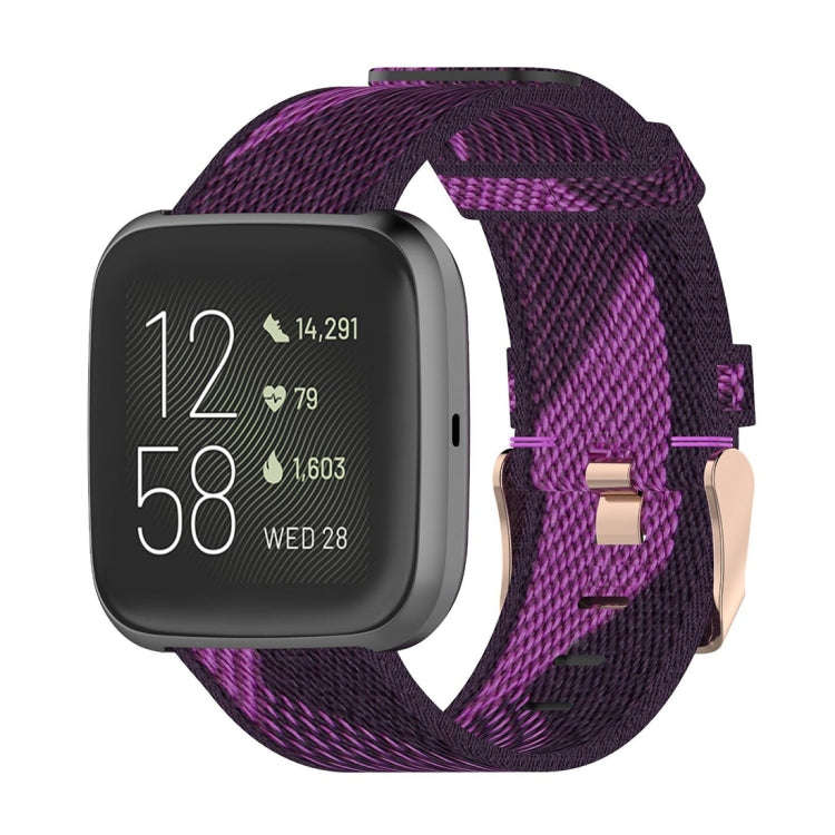 23mm Stripe Weave Nylon Wrist Strap Watch Band for Fitbit Versa 2, Fitbit Versa, Fitbit Versa Lit...