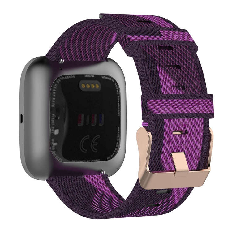 23mm Stripe Weave Nylon Wrist Strap Watch Band for Fitbit Versa 2, Fitbit Versa, Fitbit Versa Lit...