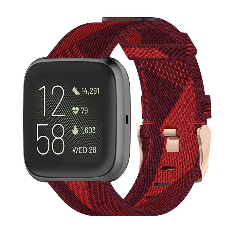 23mm Stripe Weave Nylon Wrist Strap Watch Band for Fitbit Versa 2, Fitbit Versa, Fitbit Versa Lit...