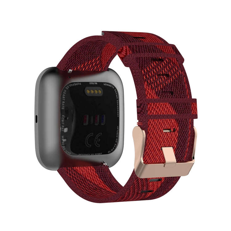 23mm Stripe Weave Nylon Wrist Strap Watch Band for Fitbit Versa 2, Fitbit Versa, Fitbit Versa Lit...