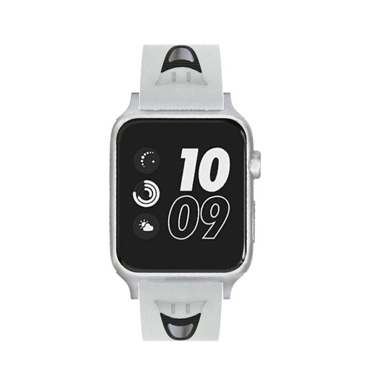 For Apple Watch Series 3 & 2 & 1 38mm Fashion Smiling Face Pattern Silicone Watch Band(White)