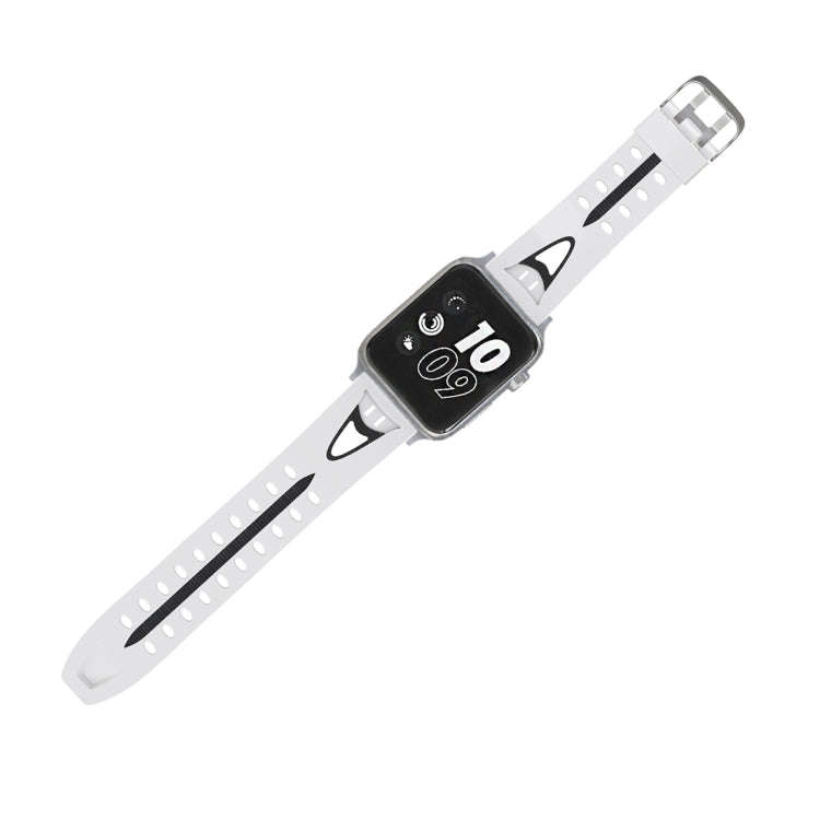 For Apple Watch Series 3 & 2 & 1 38mm Fashion Smiling Face Pattern Silicone Watch Band(White)