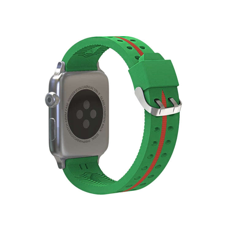 For Apple Watch Series 3 & 2 & 1 38mm Fashion Smiling Face Pattern Silicone Watch Band(Green)