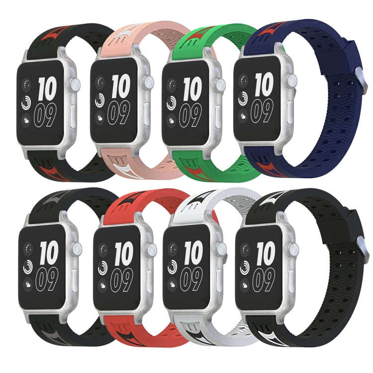 For Apple Watch Series 3 & 2 & 1 38mm Fashion Smiling Face Pattern Silicone Watch Band(White)
