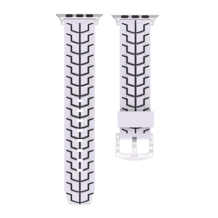 For Apple Watch Series 3 & 2 & 1 38mm Fashion Fishbone Pattern Silicone Watch Band(White)