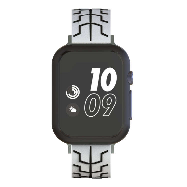 For Apple Watch Series 3 & 2 & 1 38mm Fashion Fishbone Pattern Silicone Watch Band(White)